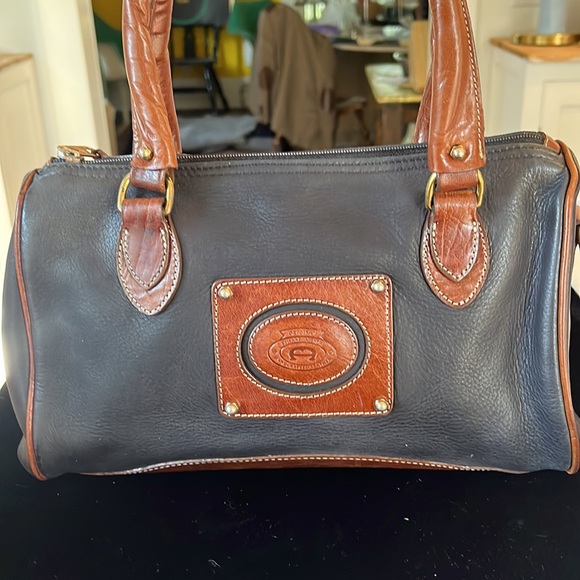 Etienne Aligner Vintage black and brown leather satchel awesome condition - Picture 6 of 15